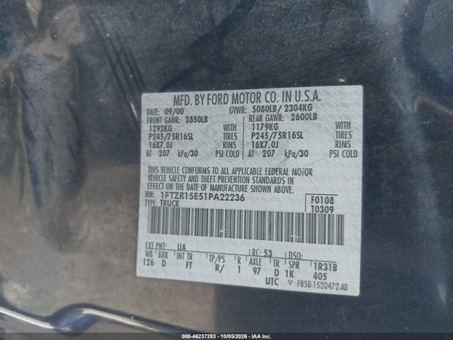 Продаж на аукціоні авто 2001 Ford Ranger Edge/xlt, vin: 1FTZR15E51PA22236, номер лоту: 46237293