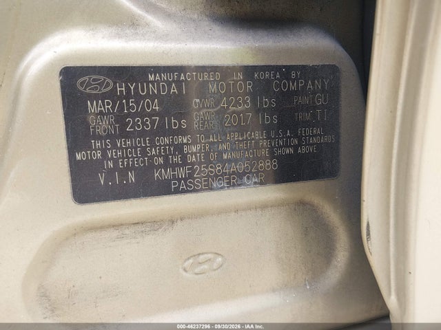 Продаж на аукціоні авто 2004 Hyundai Sonata, vin: KMHWF25S84A052888, номер лоту: 46237296