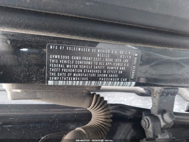 46237337 :رقم المزاد ، 3VWF17ATXEM641005 vin ، 2014 Volkswagen Beetle 1.8t Entry مزاد بيع