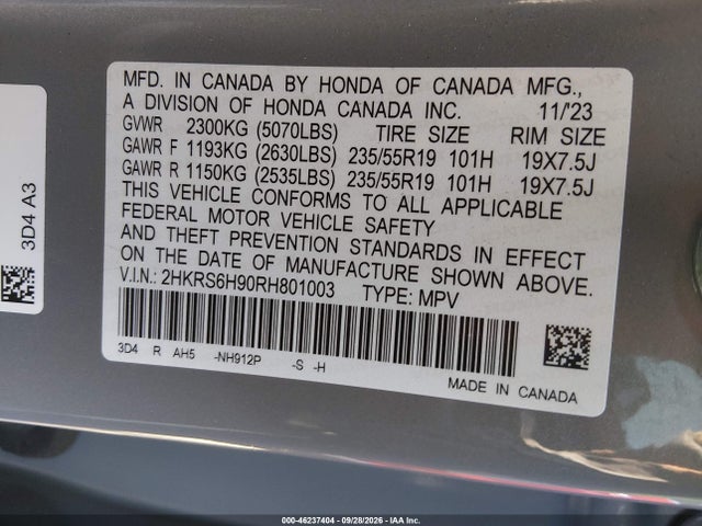 Honda Cr-v Hybrid Sport Touring 2024 2HKRS6H90RH801003 Image 9