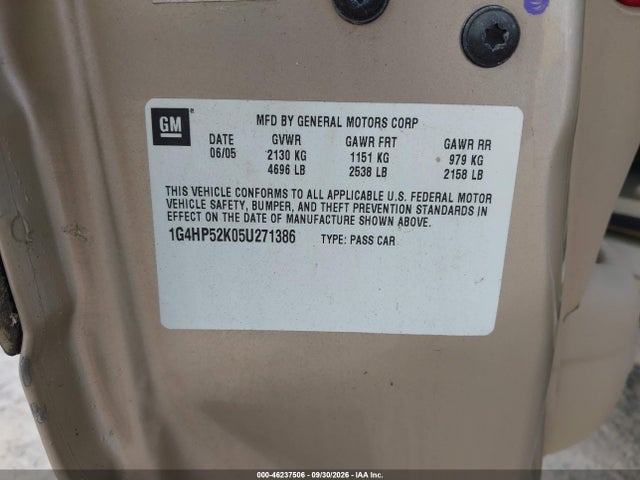 2005 Buick Lesabre Custom მანქანა იყიდება აუქციონზე, vin: 1G4HP52K05U271386, აუქციონის ნომერი: 46237506