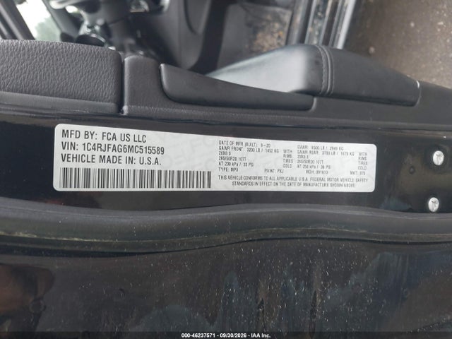 Продажа на аукционе авто 2021 Jeep Grand Cherokee Laredo X 4x4, vin: 1C4RJFAG6MC515589, номер лота: 46237571