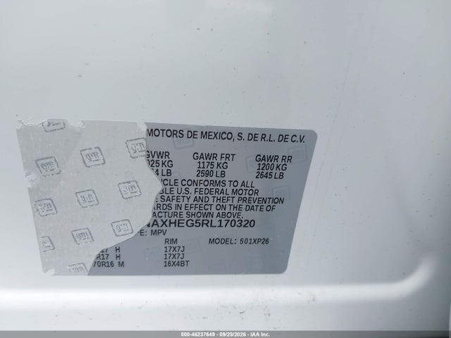 Продажа на аукционе авто 2024 Chevrolet Equinox Fwd Ls, vin: 3GNAXHEG5RL170320, номер лота: 46237649