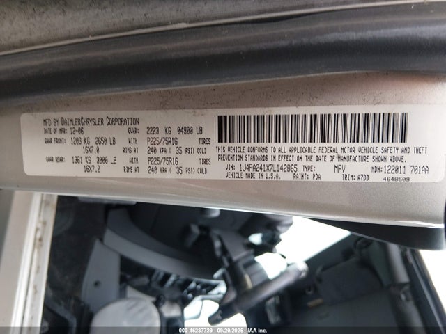 2007 Jeep Wrangler X მანქანა იყიდება აუქციონზე, vin: 1J4FA241X7L142865, აუქციონის ნომერი: 46237729