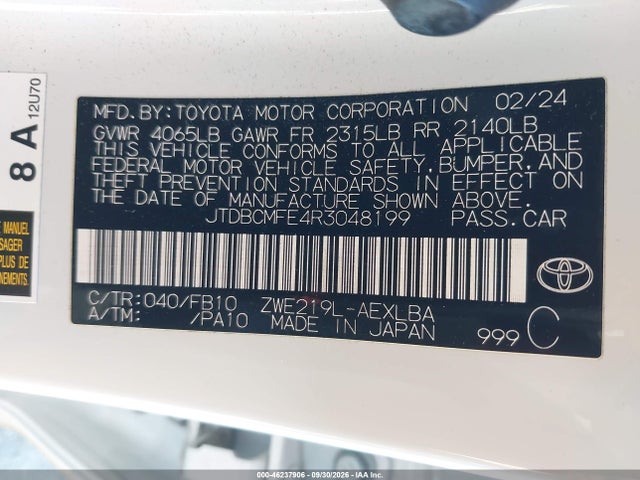 Toyota Corolla Hybrid Le 2024 JTDBCMFE4R3048199 Image 9