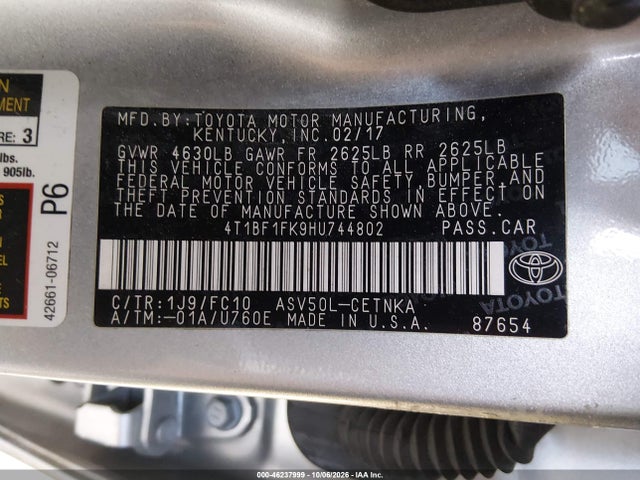 Toyota CAMRY LE 2017 4T1BF1FK9HU744802 Image 9