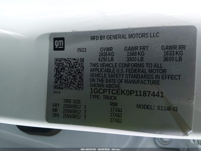 1GCPTCEK0P1187441 Chevrolet Colorado 4wd Short Box Lt