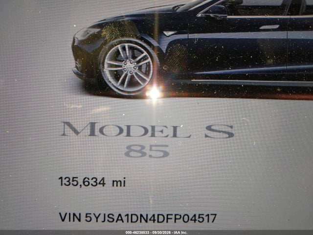 2013 Tesla Model S მანქანა იყიდება აუქციონზე, vin: 5YJSA1DN4DFP04517, აუქციონის ნომერი: 46238533