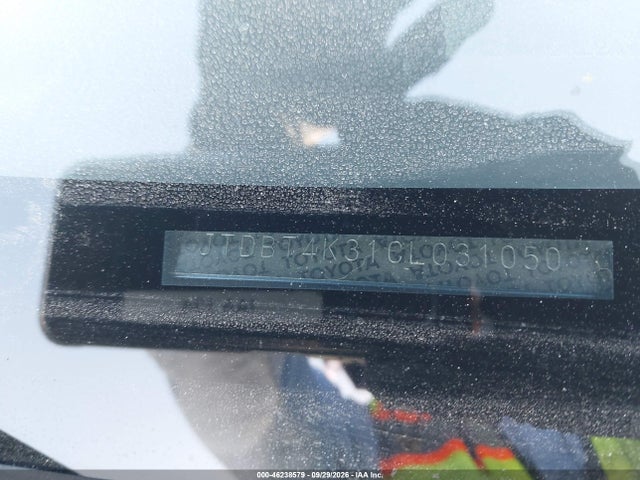 2012 Toyota Yaris მანქანა იყიდება აუქციონზე, vin: JTDBT4K31CL031050, აუქციონის ნომერი: 46238579