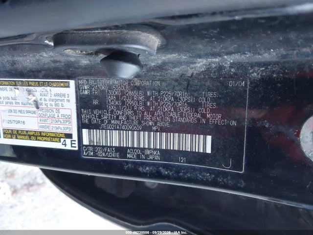 46238586 :رقم المزاد ، JTEGD21A740090609 vin ، 2004 Toyota Highlander مزاد بيع