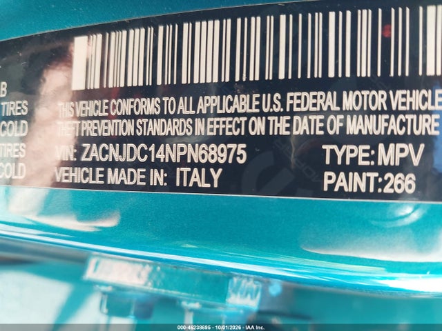 2022 Jeep Renegade Trailhawk 4x4 მანქანა იყიდება აუქციონზე, vin: ZACNJDC14NPN68975, აუქციონის ნომერი: 46238695