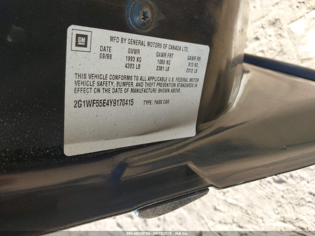 2000 Chevrolet Impala მანქანა იყიდება აუქციონზე, vin: 2G1WF55E4Y9170415, აუქციონის ნომერი: 46238768