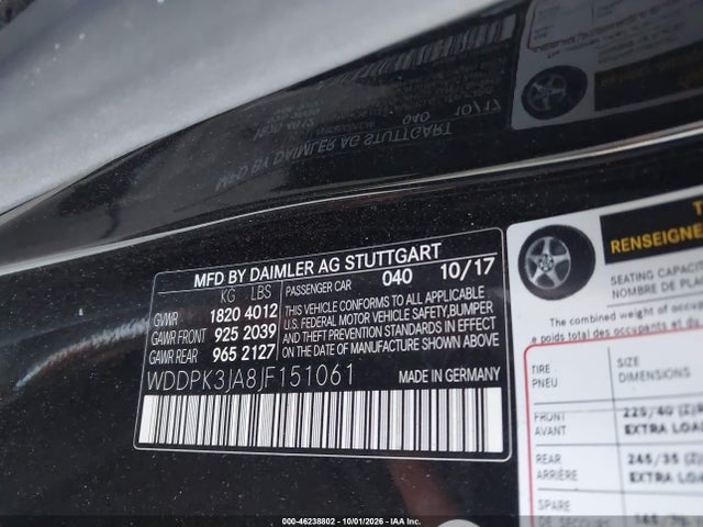 2018 Mercedes-benz Slc 300 მანქანა იყიდება აუქციონზე, vin: WDDPK3JA8JF151061, აუქციონის ნომერი: 46238802