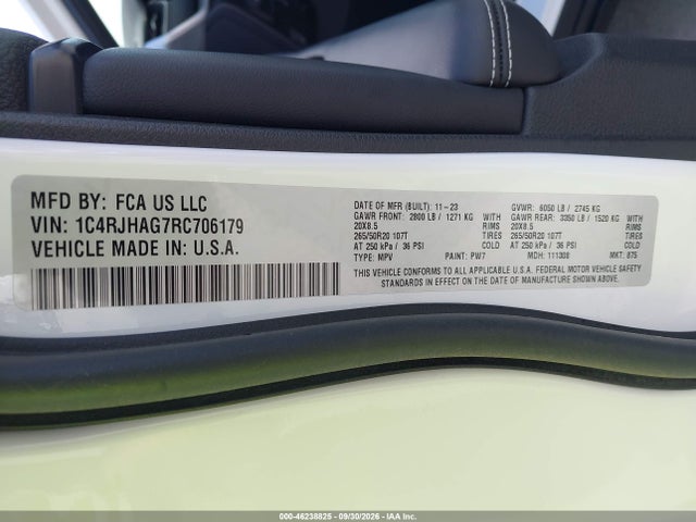 Продажа на аукционе авто 2024 Jeep Grand Cherokee Altitude X 4x4, vin: 1C4RJHAG7RC706179, номер лота: 46238825