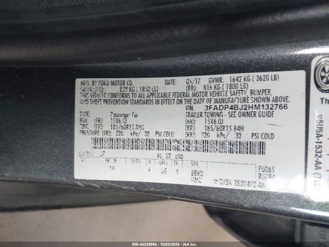 3FADP4BJ2HM132766 Ford FIESTA SE