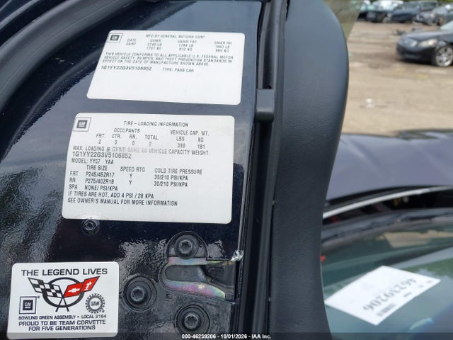 46239206 :رقم المزاد ، 1G1YY22G3V5106852 vin ، 1997 Chevrolet Corvette مزاد بيع