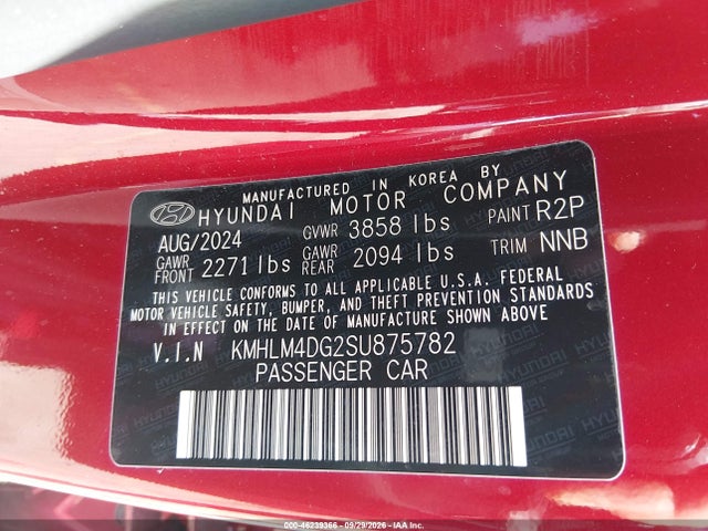 Aukcja sprzedaży 2025 Hyundai Elantra Sel Sport, vin: KMHLM4DG2SU875782, numer aukcji: 46239366