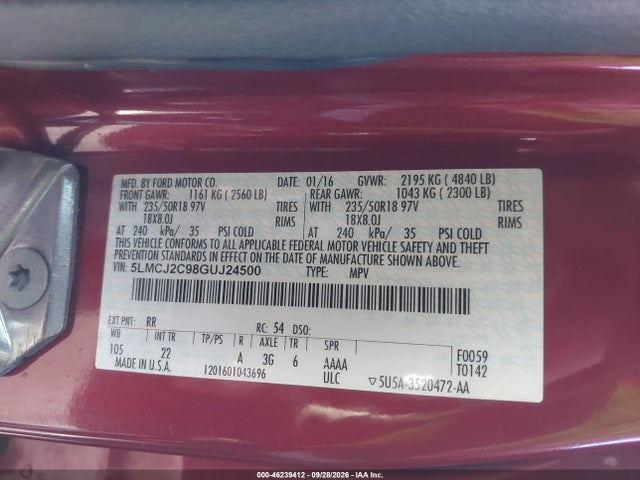 Lincoln MKC SELECT 2016 5LMCJ2C98GUJ24500 Image 9