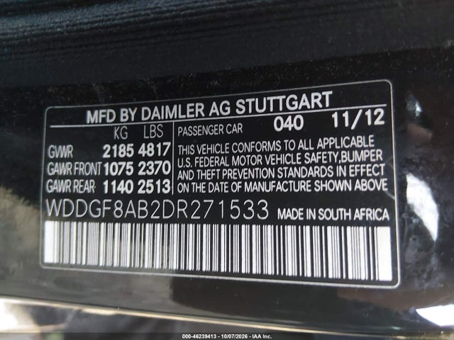 Aukcja sprzedaży 2013 Mercedes-benz C 300 Sport 4matic, vin: WDDGF8AB2DR271533, numer aukcji: 46239413