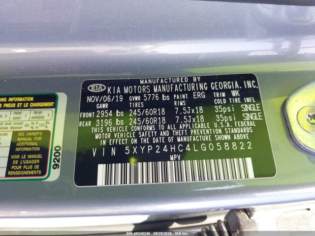 KIA Telluride Lx 2020 5XYP24HC4LG058822 Image 18
