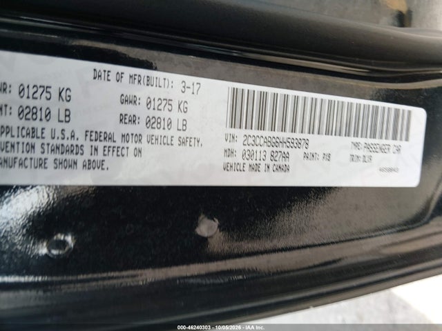 Продажа на аукционе авто 2017 Chrysler 300 300s, vin: 2C3CCABG6HH593878, номер лота: 46240303