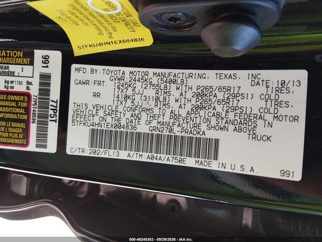 Aukcja sprzedaży 2014 Toyota Tacoma Prerunner V6, vin: 5TFKU4HN1EX004836, numer aukcji: 46240383