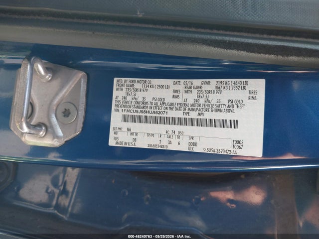 Ford Escape Titanium 2017 1FMCU9J98HUA62071 Image 9