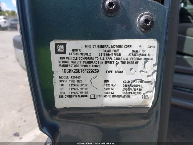 Продаж на аукціоні авто 2006 Chevrolet Silverado 2500hd Lt2, vin: 1GCHK23U76F229269, номер лоту: 46240808