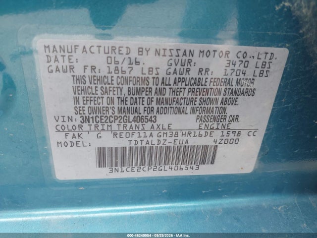 Продаж на аукціоні авто 2016 Nissan Versa Note Sv, vin: 3N1CE2CP2GL406543, номер лоту: 46240954