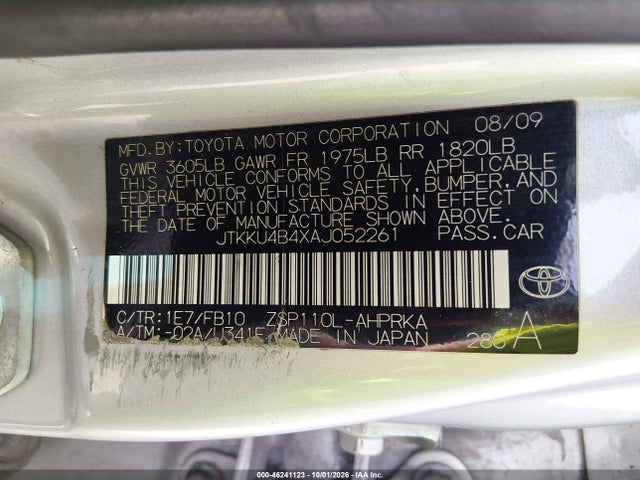 Продаж на аукціоні авто 2010 Scion Xd, vin: JTKKU4B4XAJ052261, номер лоту: 46241123