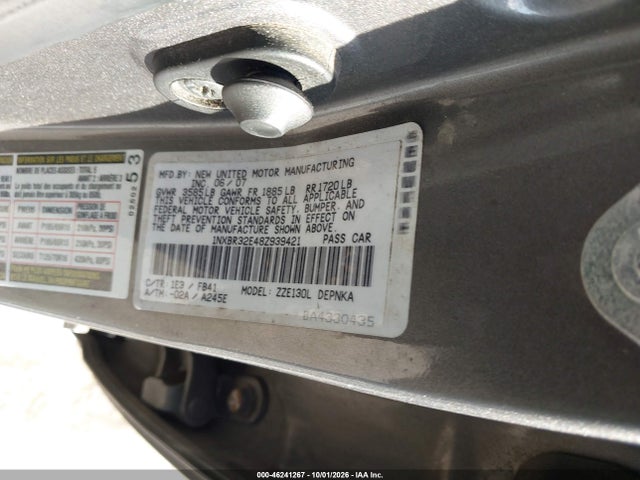 46241267 :رقم المزاد ، 1NXBR32E48Z939421 vin ، 2008 Toyota Corolla Le مزاد بيع