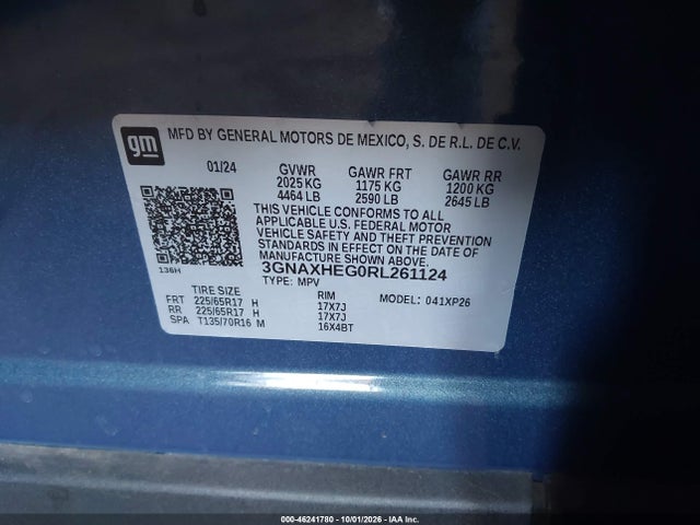 3GNAXHEG0RL261124 Chevrolet Equinox Fwd Ls