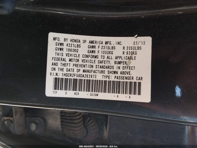 2013 Honda Accord Sport მანქანა იყიდება აუქციონზე, vin: 1HGCR2F56DA263970, აუქციონის ნომერი: 46242051