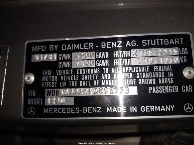 Aukcja sprzedaży 1984 Mercedes-benz 300 Dt, vin: WDBAB33A1EA092370, numer aukcji: 46242128