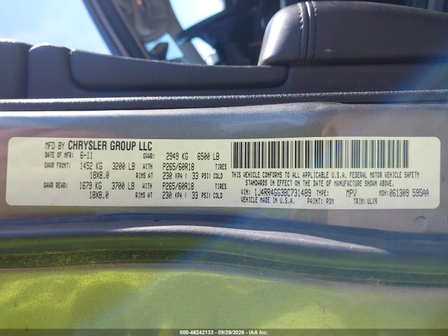 2011 Jeep Grand Cherokee Laredo მანქანა იყიდება აუქციონზე, vin: 1J4RR4GG3BC731489, აუქციონის ნომერი: 46242133