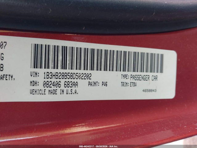 Продаж на аукціоні авто 2008 Dodge Caliber Se, vin: 1B3HB28B58D502202, номер лоту: 46242217