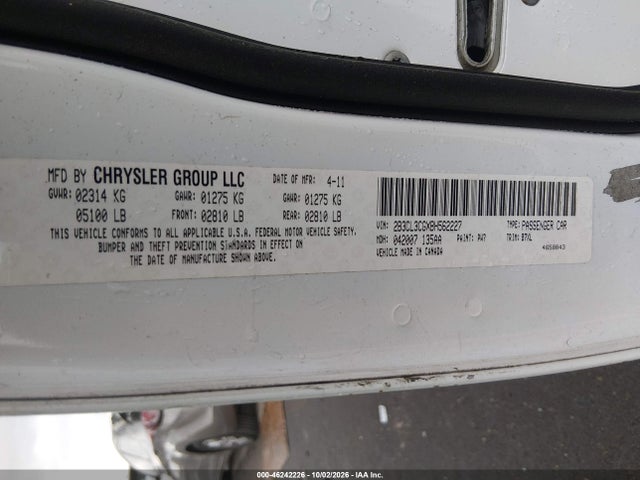 2011 Dodge Charger მანქანა იყიდება აუქციონზე, vin: 2B3CL3CGXBH562227, აუქციონის ნომერი: 46242226