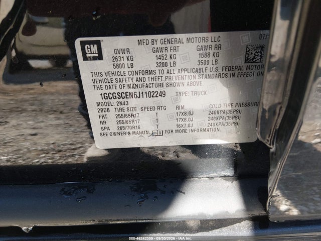 Продажа на аукционе авто 2018 Chevrolet Colorado Lt, vin: 1GCGSCEN6J1102249, номер лота: 46242309