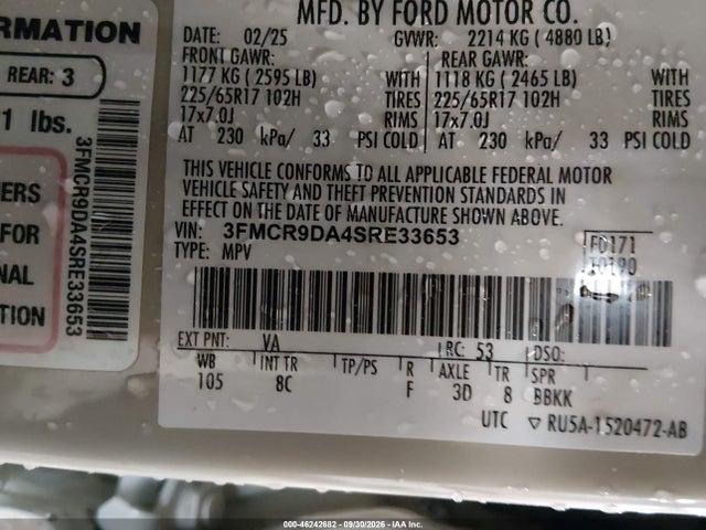 Ford Bronco Sport Badlands 2025 3FMCR9DA4SRE33653 Image 9