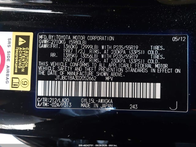 Продажа на аукционе авто 2013 Lexus Rx 450h, vin: JTJBC1BA3D2052662, номер лота: 46242701