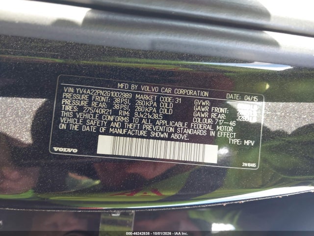 Продаж на аукціоні авто 2016 Volvo Xc90 T6 First Edition, vin: YV4A22PN2G1002989, номер лоту: 46242838