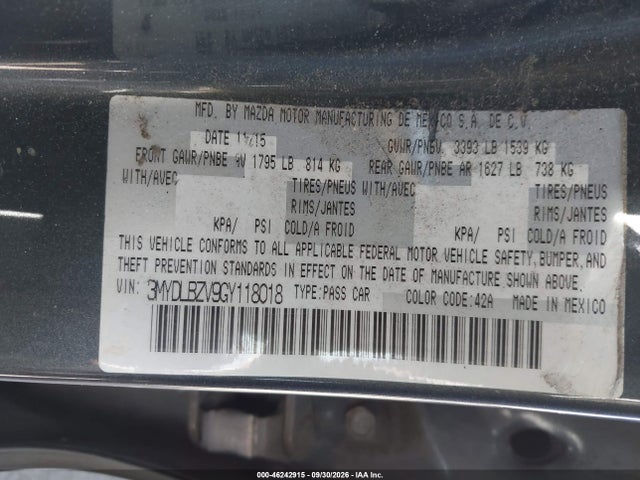 Scion IA 2016 3MYDLBZV9GY118018 Image 9
