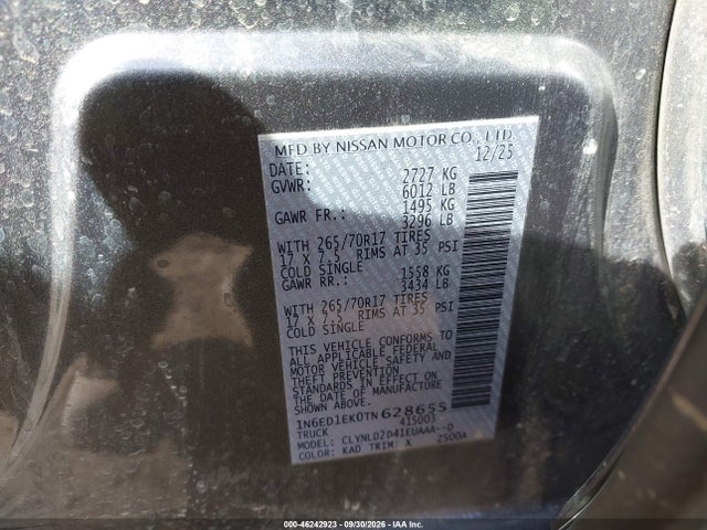 Nissan Frontier Pro-4x 4x4 2026 1N6ED1EK0TN628655 Image 9