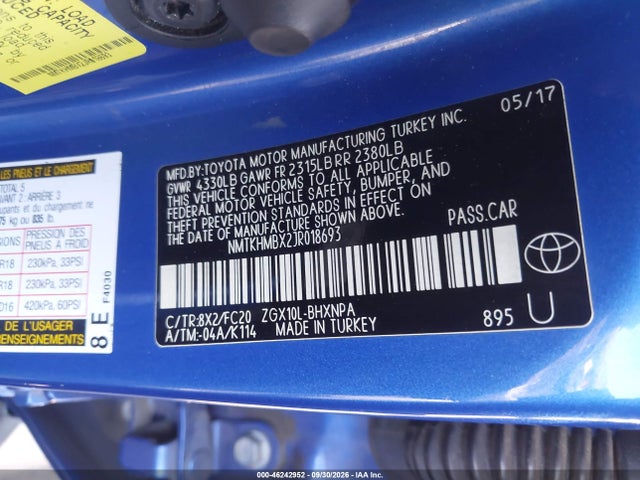 Aukcja sprzedaży 2018 Toyota C-hr Xle, vin: NMTKHMBX2JR018693, numer aukcji: 46242952
