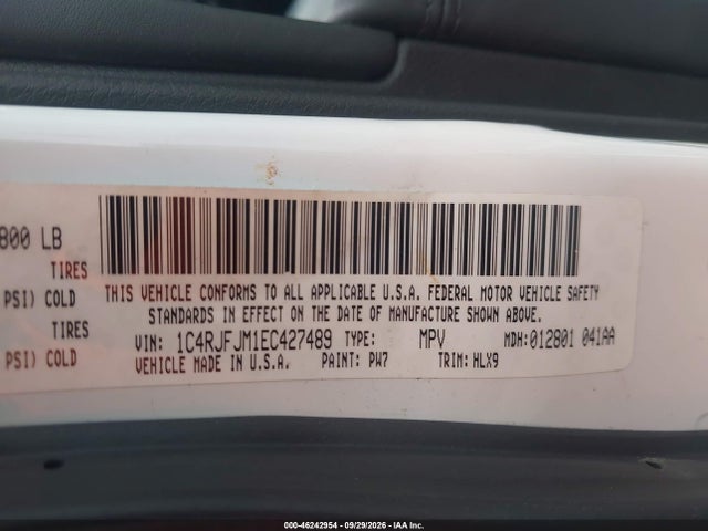 Aukcja sprzedaży 2014 Jeep Grand Cherokee Summit, vin: 1C4RJFJM1EC427489, numer aukcji: 46242954