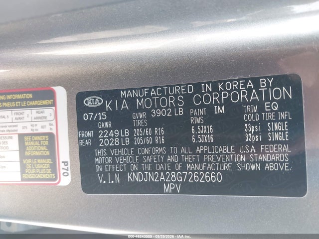 Продаж на аукціоні авто 2016 Kia Soul, vin: KNDJN2A28G7262660, номер лоту: 46243009