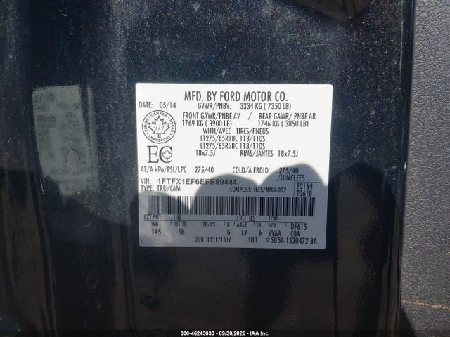 Aukcja sprzedaży 2014 Ford F-150 Fx4, vin: 1FTFX1EF6EFB89444, numer aukcji: 46243033