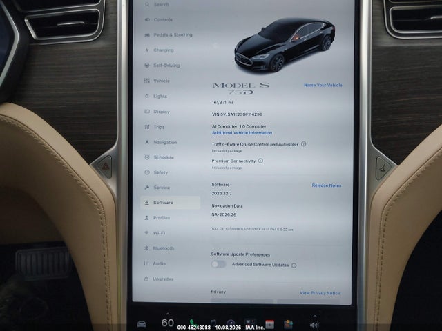 Tesla Model S 60d/70d/75d/85d/90d 2016 5YJSA1E23GF114298 Image 15