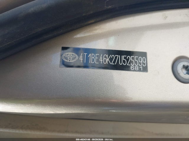 Продаж на аукціоні авто 2007 Toyota Camry Ce, vin: 4T1BE46K27U525599, номер лоту: 46243146