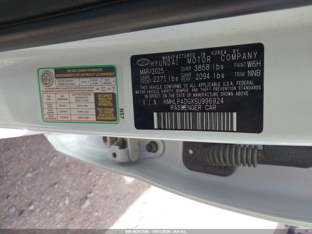 Aukcja sprzedaży 2025 Hyundai Elantra Limited, vin: KMHLP4DGXSU996924, numer aukcji: 46243166